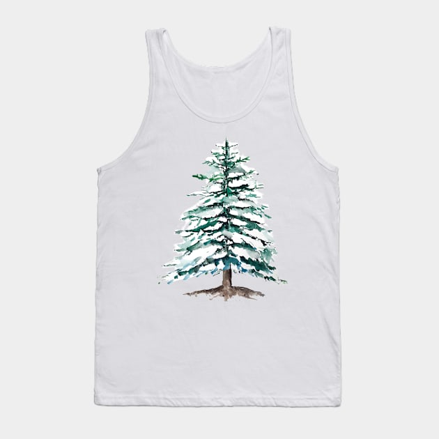 pine tree covering with snow Tank Top by colorandcolor